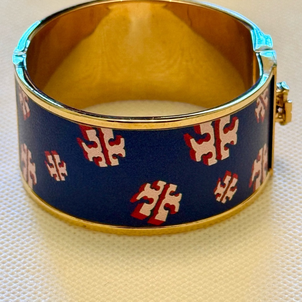 Tory Burch Gold and Blue Jewelry with Decorative Enamel - Picture 10 of 10